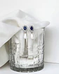 Aros circonitas con cristal azul y perla natural - Miniatura 3