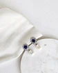 Aros circonitas con cristal azul y perla natural - Miniatura 2