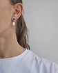 Aros circonitas con cristal azul y perla natural - Miniatura 4