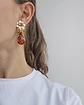 Aros flor con cristal café y racimo - Miniatura 3