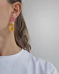Aros Rosados con jade naranjo y racimo - Miniatura 3
