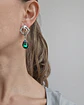 Aros vintage con cristal verde brillante - Miniatura 2