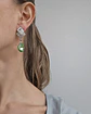 Aros vintage con cristal verde claro - Miniatura 2