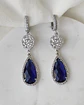 Aros circonita y cristal azul - Miniatura 1