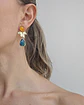 Aros jade amarillo hoja y cristal petróleo - Miniatura 2