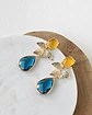 Aros jade amarillo hoja y cristal petróleo - Miniatura 1