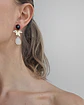 Aros de ágata negra, hoja y cristal blanco - Miniatura 2