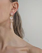 Aros de cuarzo rosa y blanco con racimo - Miniatura 2