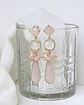 Aros de cuarzo rosa y blanco con racimo - Miniatura 1