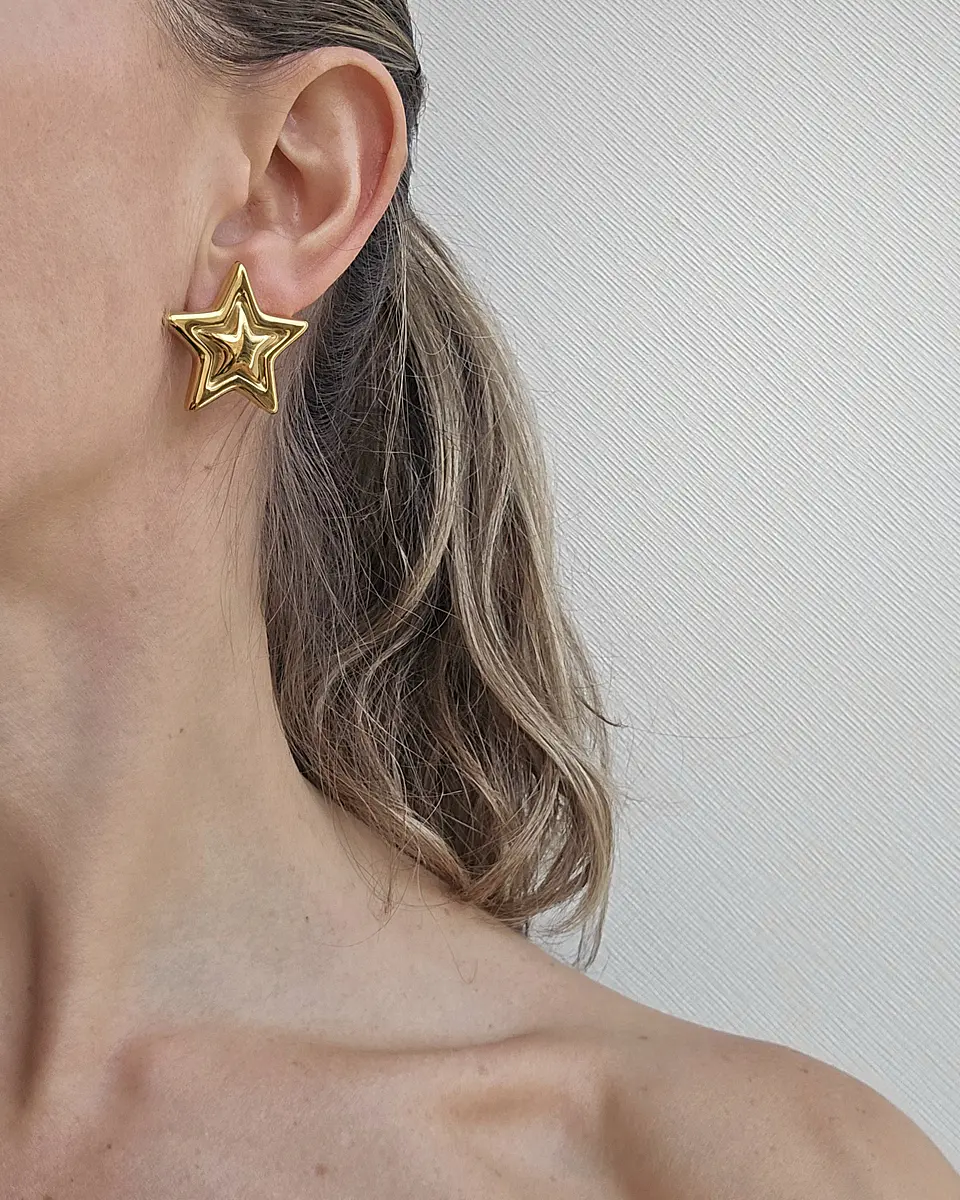 Aros estrella grande gold 2