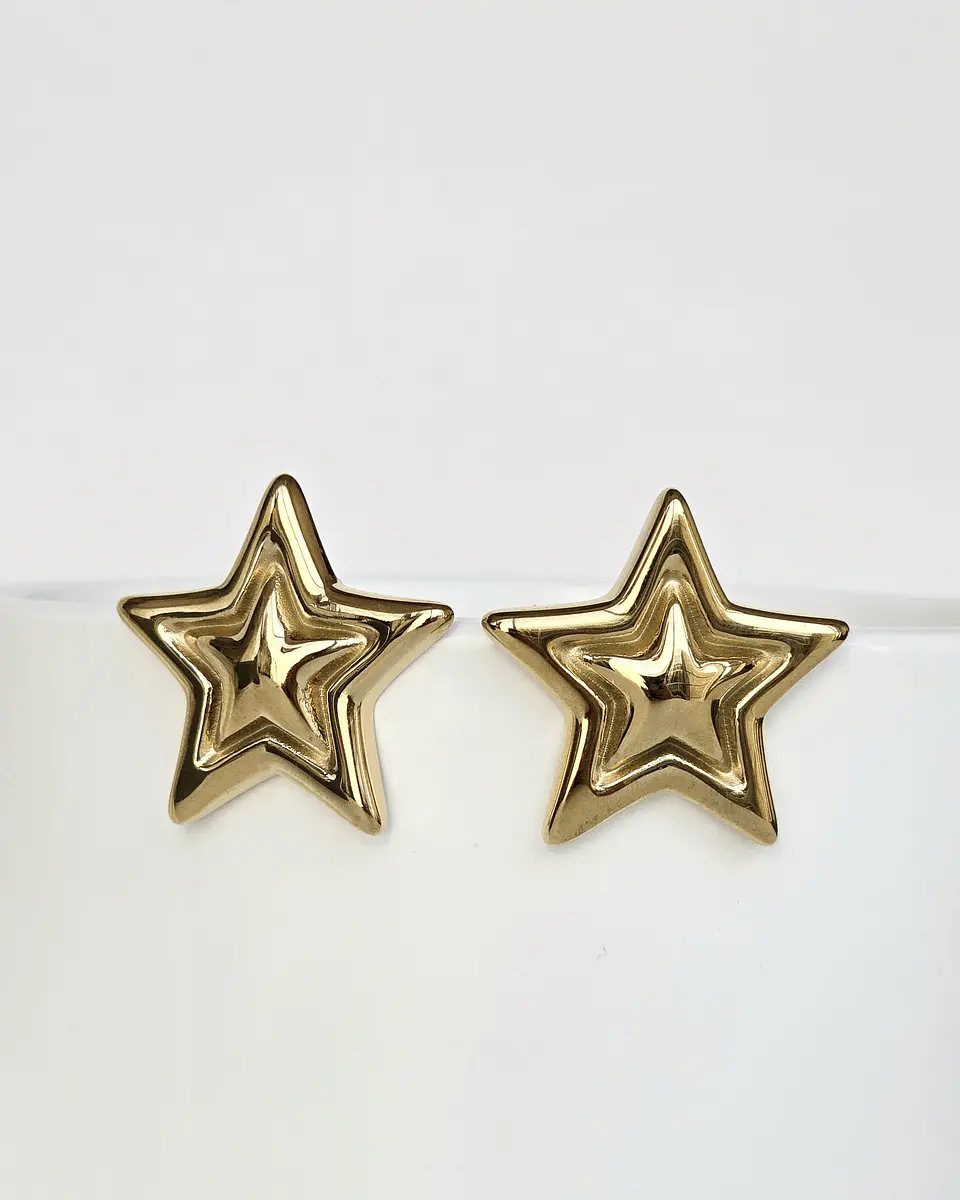 Aros estrella grande gold 1