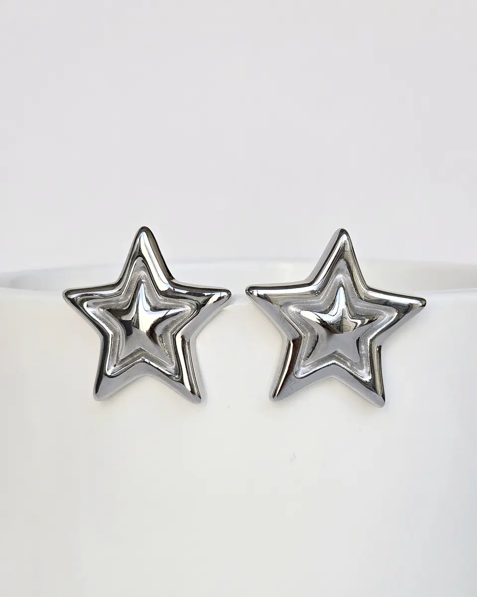 Aros estrella grande silver 1