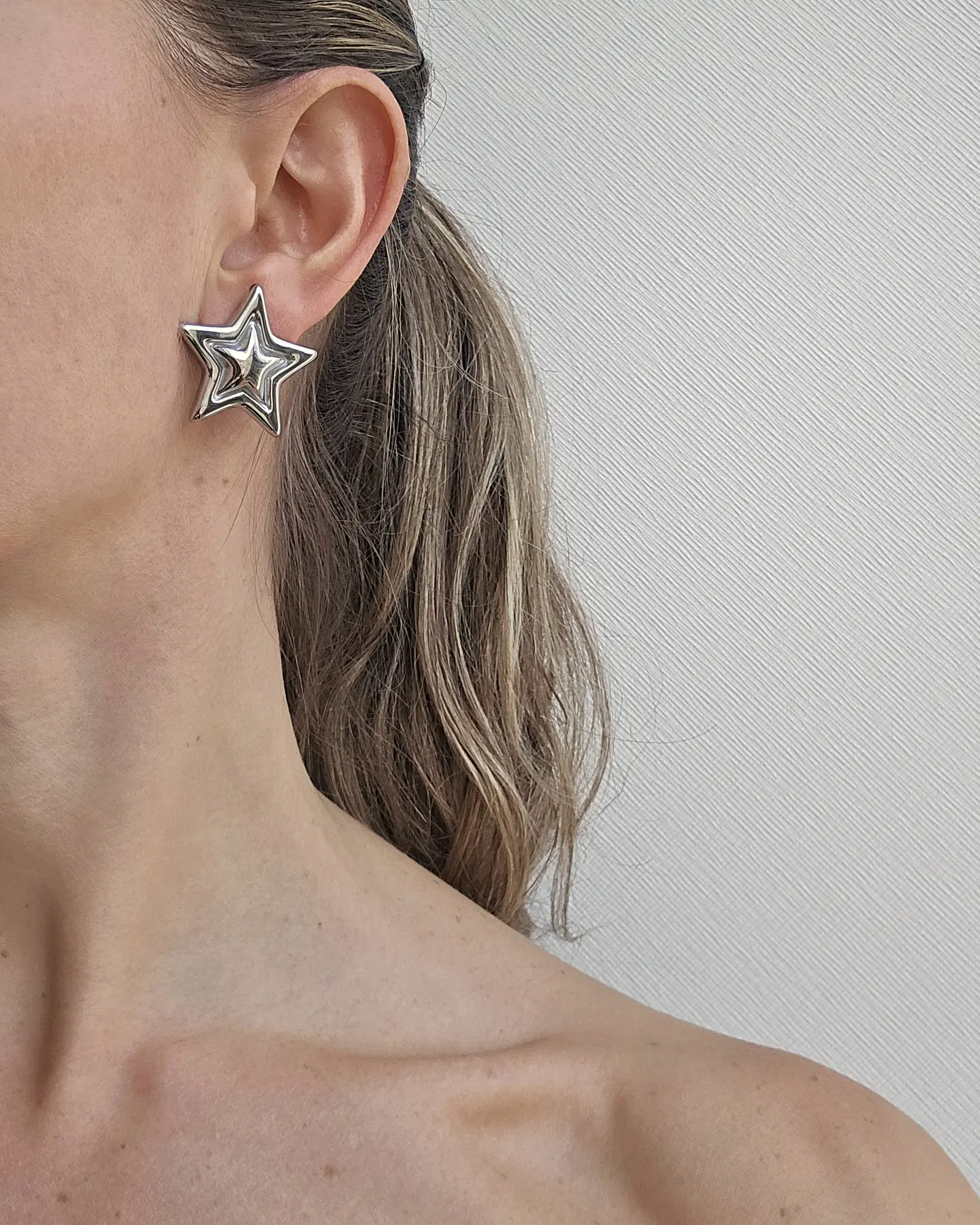 Aros estrella grande silver 2