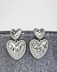 Aros doble corazón silver - Miniatura 1