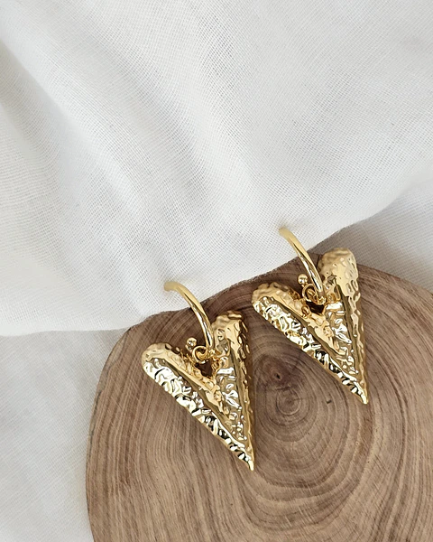 Aros argolla con corazón