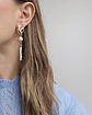 Aros largos de hoja calda y perlas - Miniatura 3