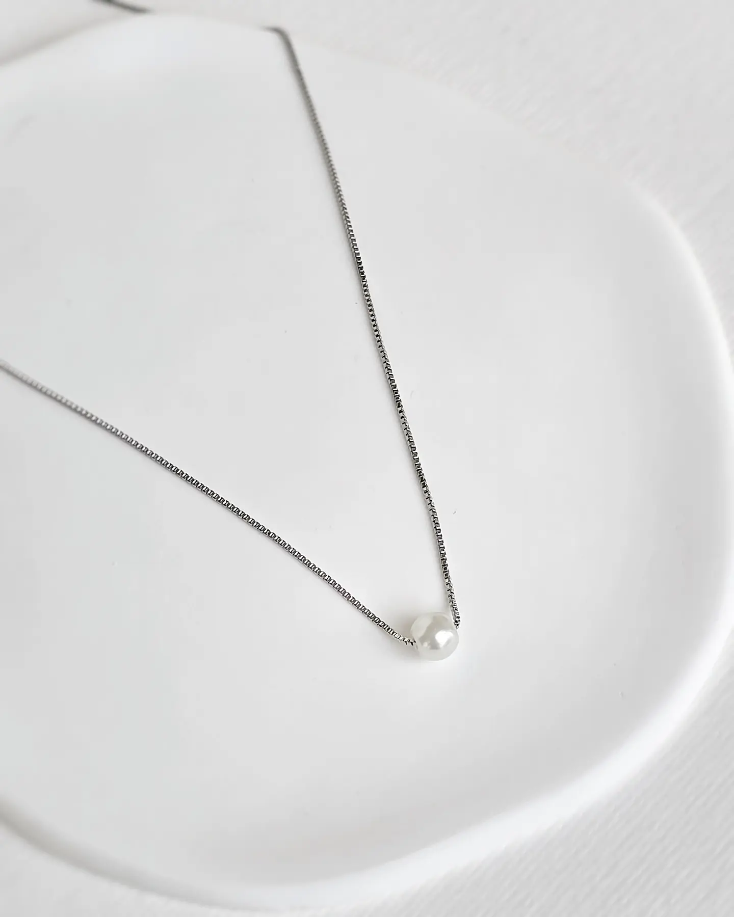 Collar con perla silver 1