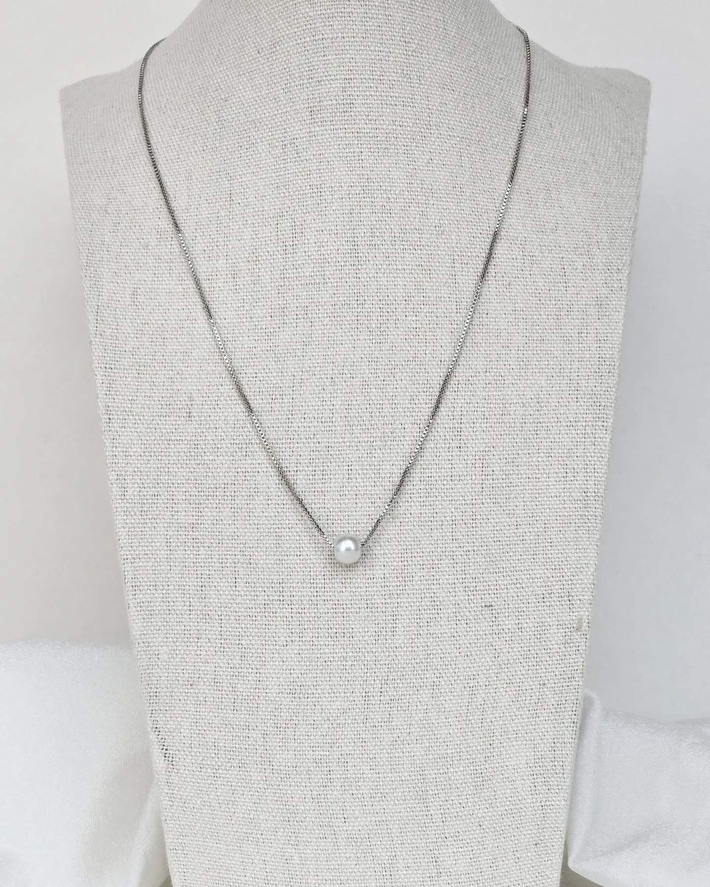 Collar con perla silver 3