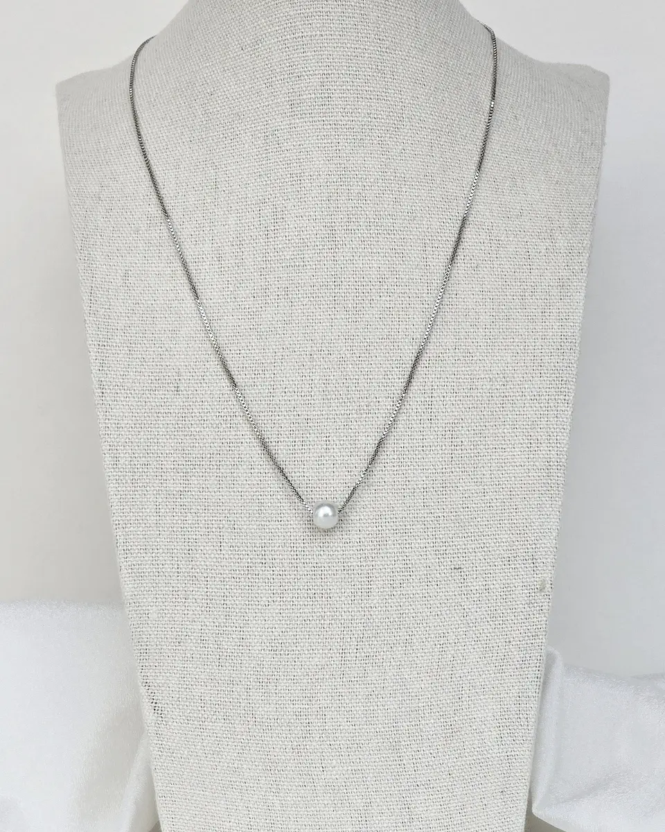 Collar con perla silver 3