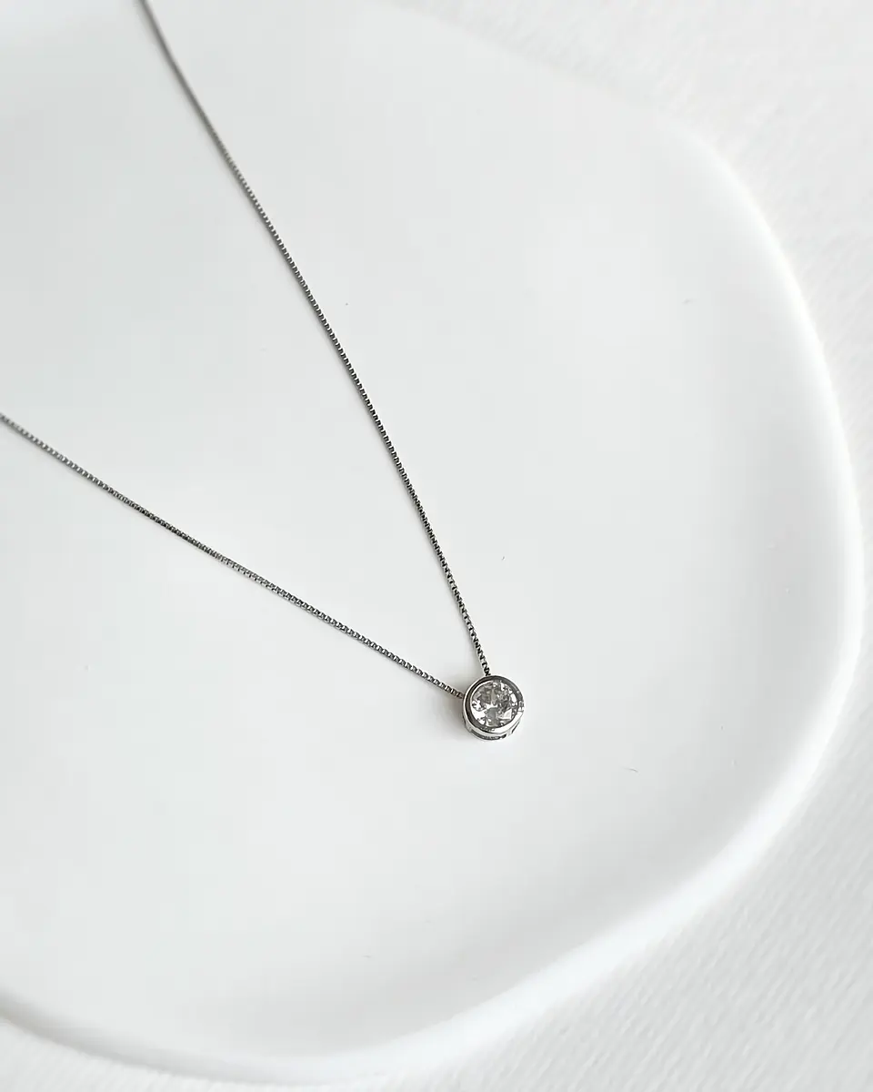 Collar punto de luz plata 40 cms 1