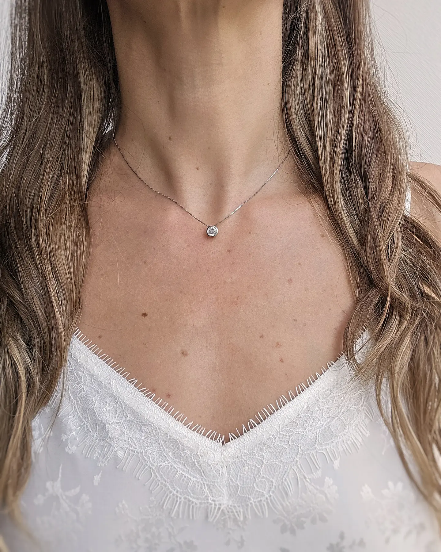 Collar punto de luz plata 40 cms 2