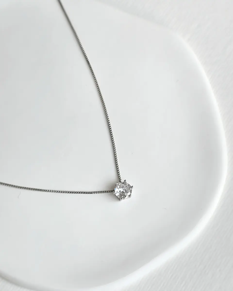 Collar punto de luz plata 47 cms 1