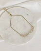 Pulsera circonitas en gota ajustable oro - Miniatura 1