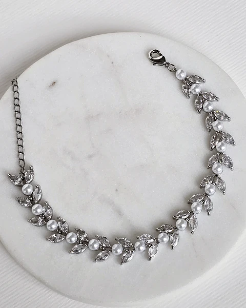Pulsera Circonitas y perlas