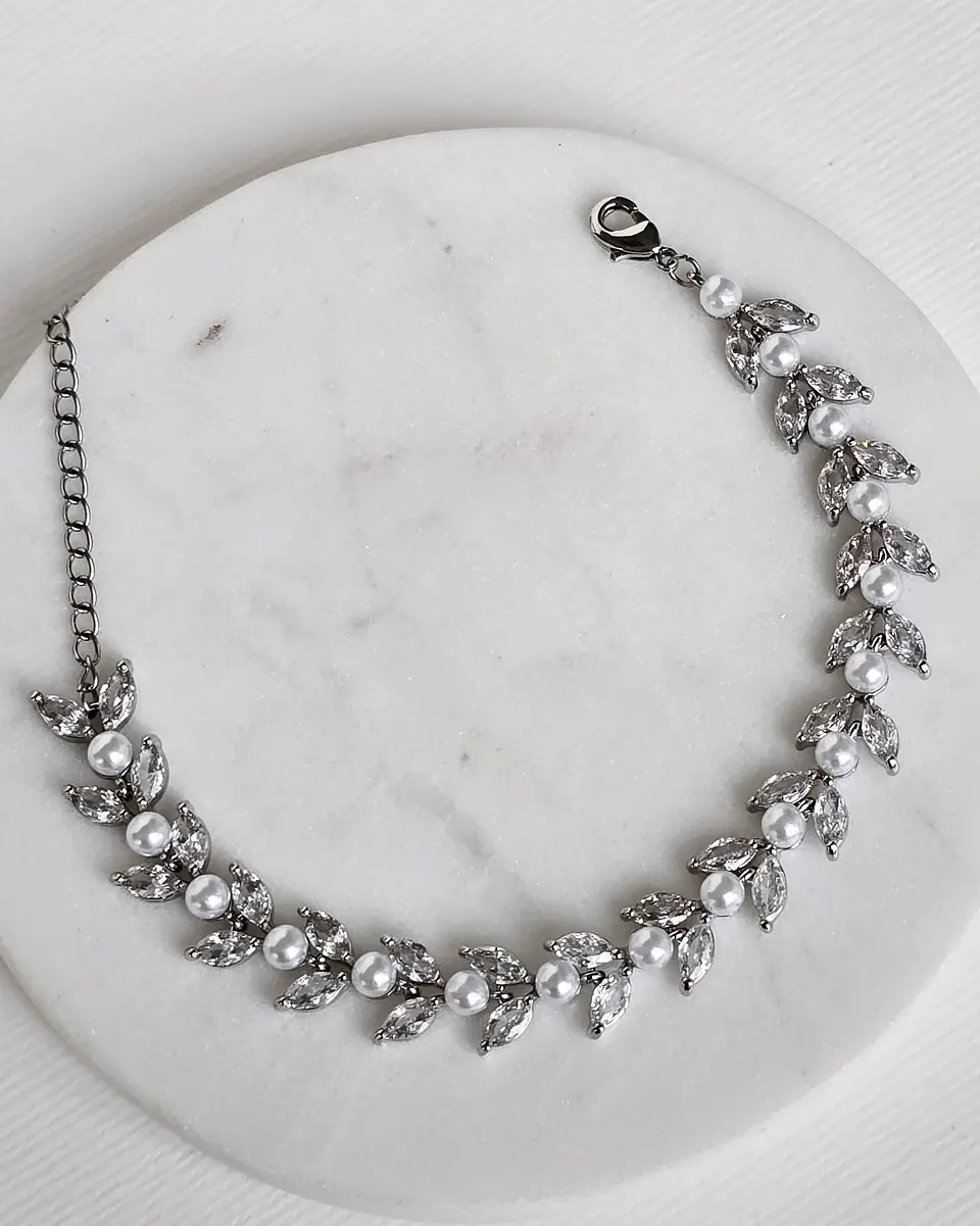 Pulsera Circonitas y perlas 2