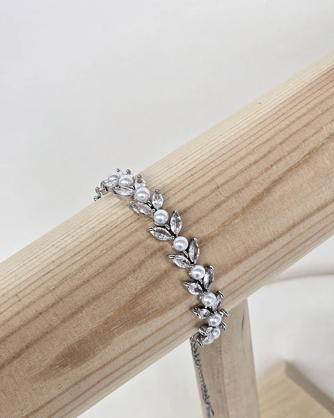 Pulsera Circonitas y perlas