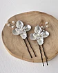 Pines con flor y perlas - Miniatura 2