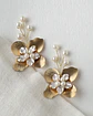 Pines de flor dorada y perlas - Miniatura 1