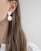 Aros doble pétalo cristalizado plateado - Miniatura 2