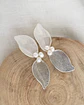 Aros doble pétalos cristalizados plata - Miniatura 1