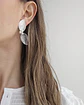 Aros doble pétalos cristalizados plata - Miniatura 3