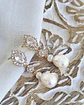 Aros doble circón y perlas naturales oro - Miniatura 2