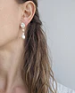 Aros doble circón y perlas naturales oro - Miniatura 4