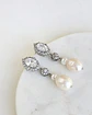 Aros doble circón y perlas naturales plata - Miniatura 2