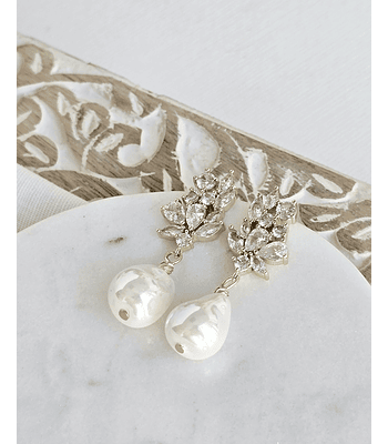 Aros circonitas perla barroca de fantasía