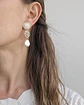 Aros piedra luna, circonitas y perla natural - Miniatura 3