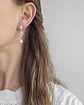 Aros circonita centro retro y perla natural - Miniatura 3