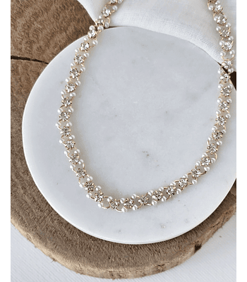 Choker perlas y brillos