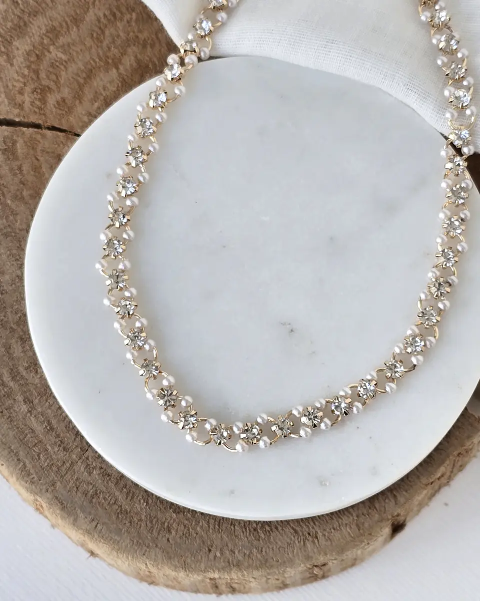Choker perlas y brillos 1