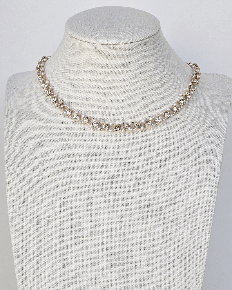 Choker perlas y brillos