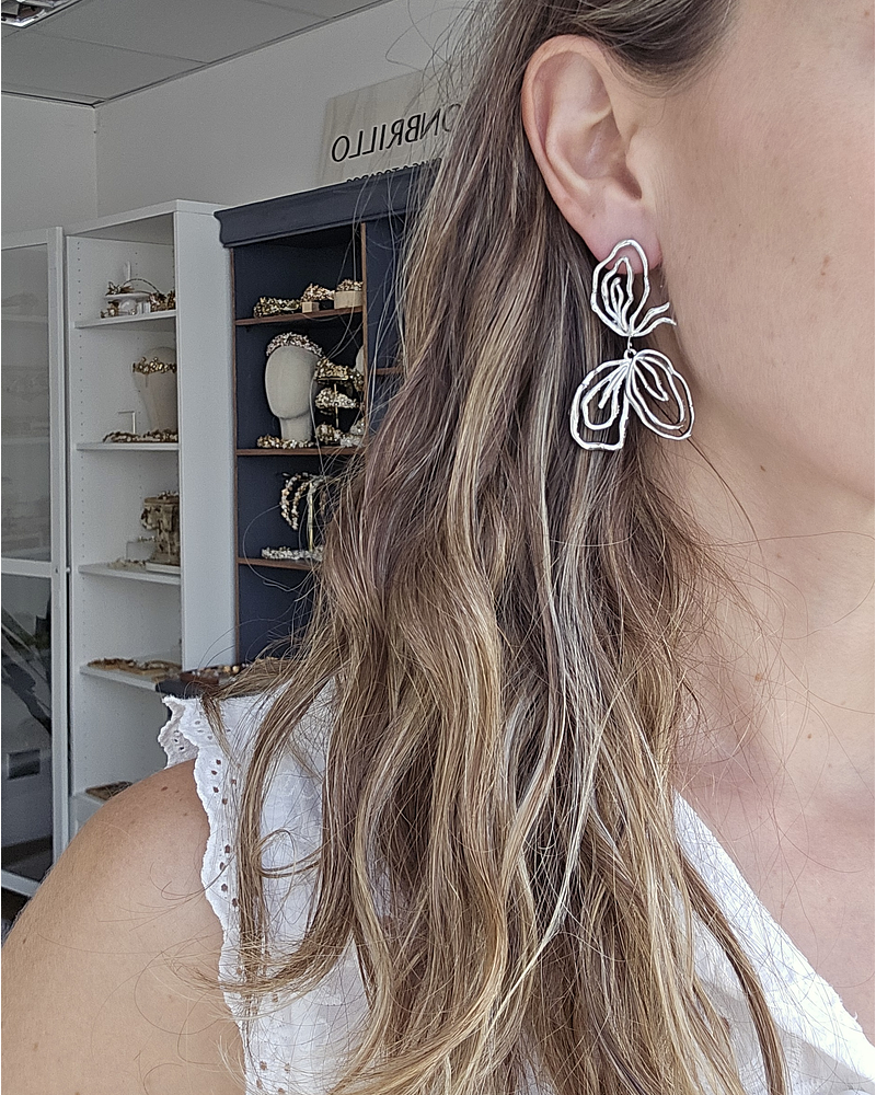 Aros mariposa silver