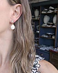 Aros rombo vintage con perla barroca oro - Miniatura 5