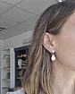 Aros rombo vintage y perla natural plata - Miniatura 5