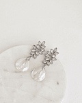 Aros hojas con concha perla