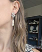 Aros flor circonitas con perla barroca alargada - Miniatura 4