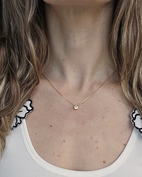 Collar punto de luz oro 41 cms